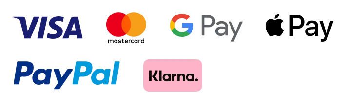 Visa, Mastercard, PayPal, SEPA, Klarna